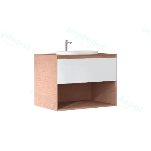 750*540*560mm Wall Hung Costa Oak Woodgrain Vanity With Cosy 60 Basin