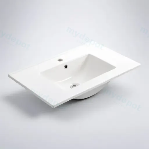 750Lx460Dx180HMM NANA Gloss White Thin Edge Ceramic Top