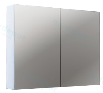 750mm Gloss White MDF 2 Doors Pencil Edge Shaving Cabinet