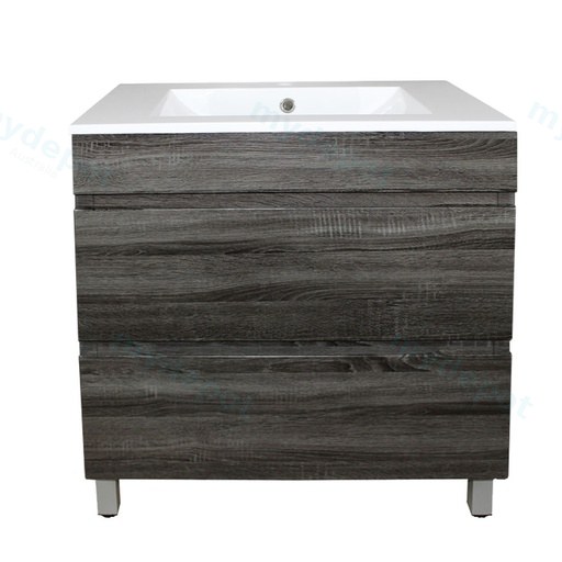 750mm Dark Grey MDF 2 Drawers Freestanding Bathroom Vanity Cabinet Only