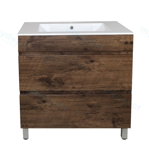 750mm Dark Oak MDF 2 Drawers Freestanding Bathroom Vanity Cabinet Only