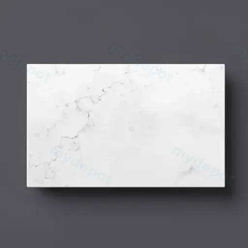 750x465x20mm Quartz Stone Top Gloss White Marble Look Silica-Free Caesarstone Benchtop