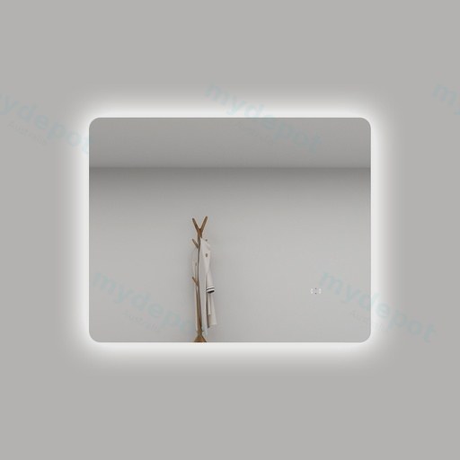 750x600mm Curved Rim Rectangle 3 Color Backlit LED Mirror With Touchless Sensor Switch