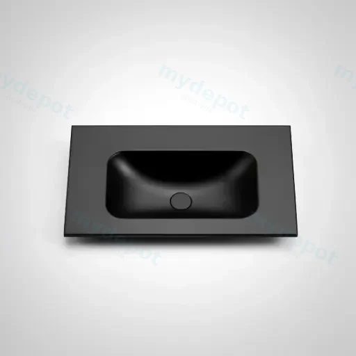 755X465X145 Matte Black Chasey Solid Surface Stone Basin