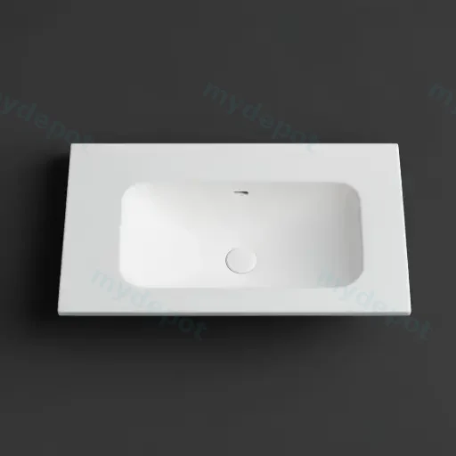 755X465X145 Matte White Chasey Solid Surface Stone Basin