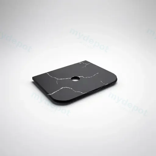 755X505X12mm Calacatta Night Solid Surface Curve Stone Top