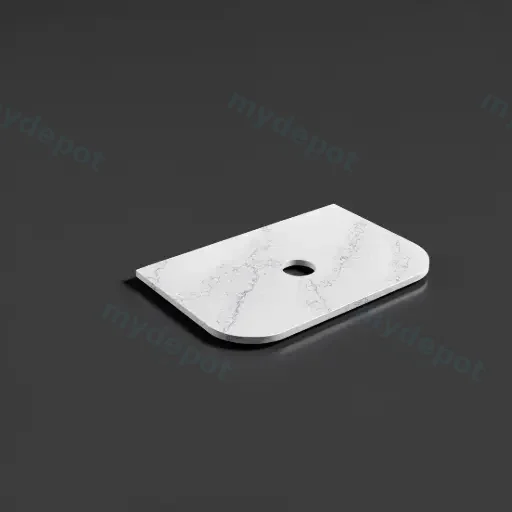 755X505X20mm Calacatta White (WG486) Zero Silica Engineer Curve Stone Top