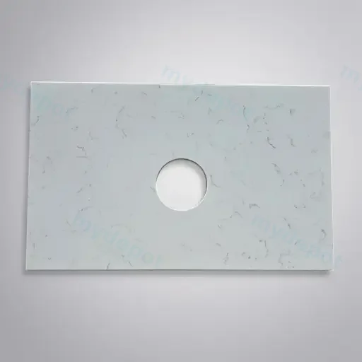 755x465x15mm Carrara White Zero Silica Quartz Square Corner Stone Top
