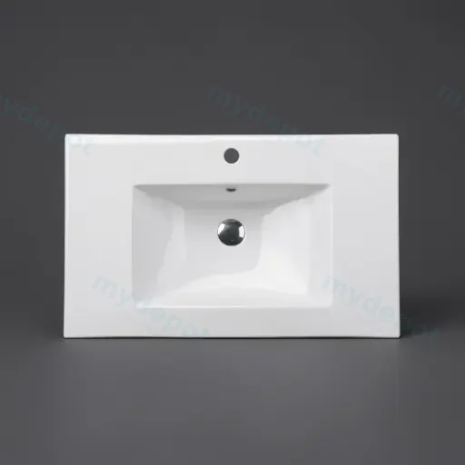 760*470*180mm Gloss White Ceramic Top With Mixer Hole