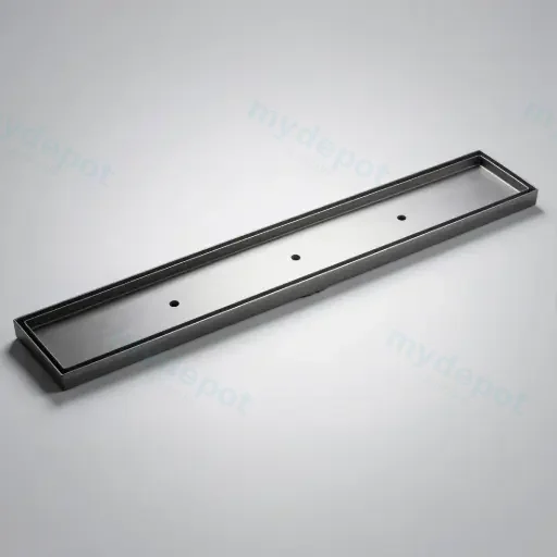 800*100*21mm Electroplated Gun Metal Tile Insert Drain No Outlet