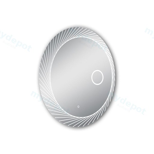 800mm Round 3 Color Lighting Backlit Acrylic LED Mirror Function Touch Sensor Switch Defogger Pad Wall Mounted(Come with Magnifying mirror)