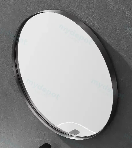 800X800X35mm Gun Metal Orbis Frame Mirror