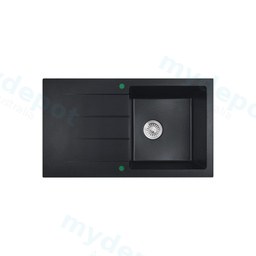860*500*210mm Cora Black Granite Sink One Bowl With Drainer