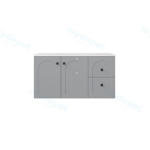 890*455*470mm Matte Grey Chester Federation Wall Hung PVC Cabinet,Right Hand Drawers