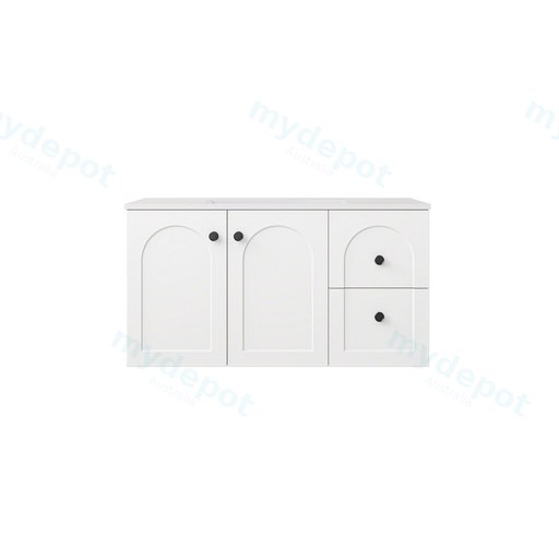 890*455*470mm Matte White Chester Federation Wall Hung PVC Cabinet,Right Hand Drawers