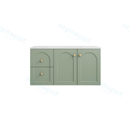 890*455*470mm Olive Green Chester Federation Wall Hung PVC Cabinet,Left Hand Drawers
