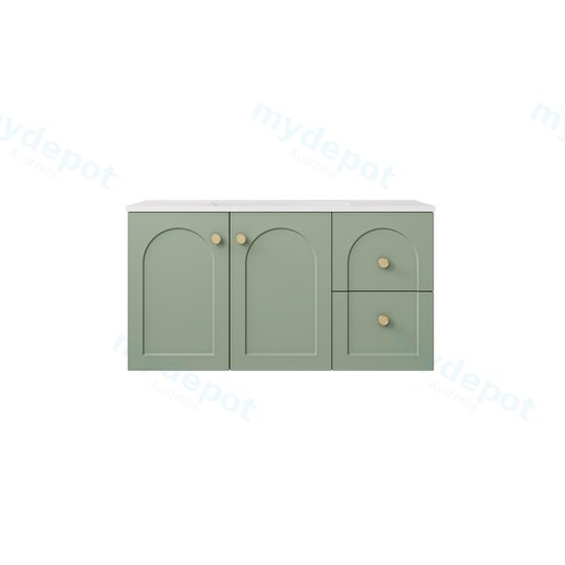 890*455*470mm Olive Green Chester Federation Wall Hung PVC Cabinet,Right Hand Drawers