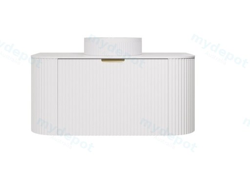890X455X470mm Matte White Agena Modern Fluted Wall Hung Vanity PVC Cabinet