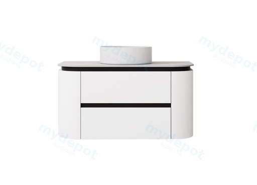 890X455X470mm Matte Black And White Devito Modern Wall Hung Vanity PVC Cabinet