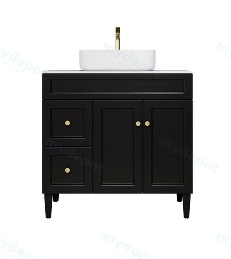 890X455X860 Matte Black Harold Federation Free Standing PVC Cabinet,Left Hand Drawers