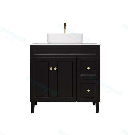 890X455X860 Matte Black Harold Federation Free Standing PVC Cabinet,Right Hand Drawers