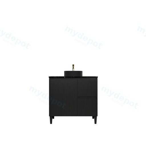 890x455x860mm Matte Black Crete Modern Free Standing Vanity,Right Hand Drawers