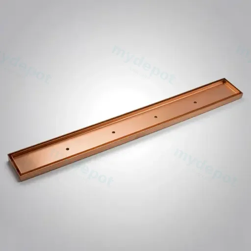 900*100*21mm Electroplated Rose Gold Tile Insert Drain Centre Outlet 80mm
