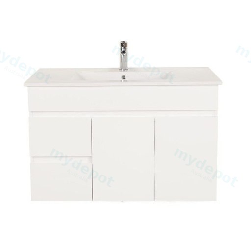 900*450*560mm Wall Hung Gloss White PVC Vanity Cabinet Only Left Drawer