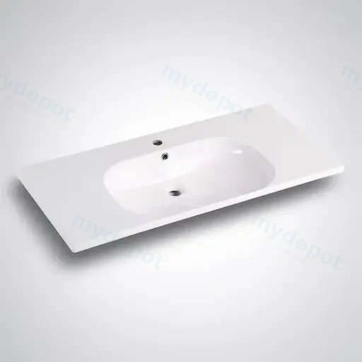 900mm Moon Basin Round Bowl Gloss White Ceramic Top