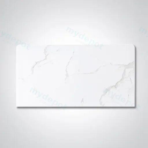 900x465x15mm White Marble Look Sintered Stone Top Benchtop