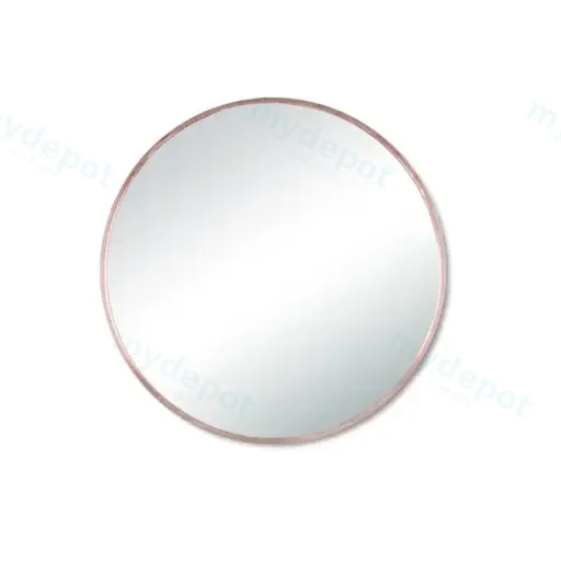 900mm Pencil Edge Round Plain Mirror Rose Gold Framed