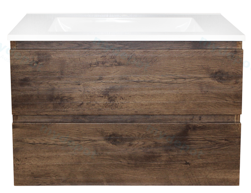 900Lx550Hx450Dmm Dark Oak MDF Board with PVC Vacuum Filmed 2/DW Wall Hung Vanity