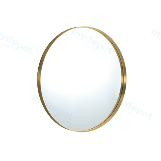 900X900X35mm Burshed Gold Orbis Frame Mirror