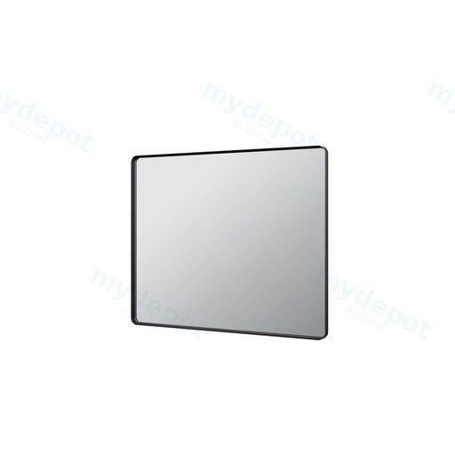 900X750X35mm Matt Black Recta Framed Mirror