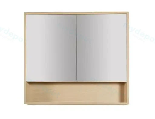 900x150x780mm Hera Tas Oak MDF Shaving Cabinet With Two Doors Two Fixed Shelves