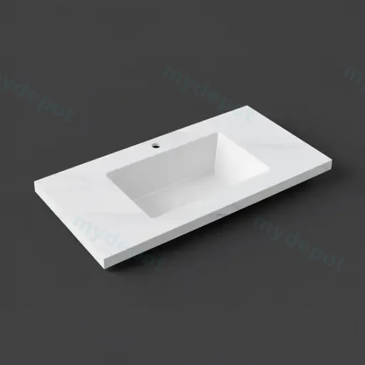 900x460x190mm Carrara White Sintered Stone Seamlessjoined With Fine Ceramic Basin
