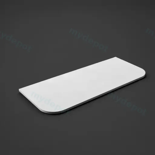 905X505X12mm Matte White Solid Surface Plain Slab Curve Stone Top
