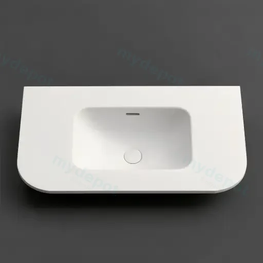 905X505X140 Matte White Aruro Solid Surface Stone Basin