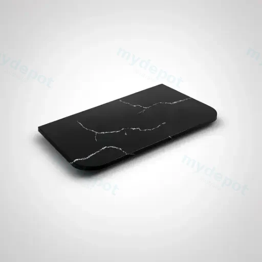 905X505X12mm Calacatta Night Solid Surface Curve Stone Top