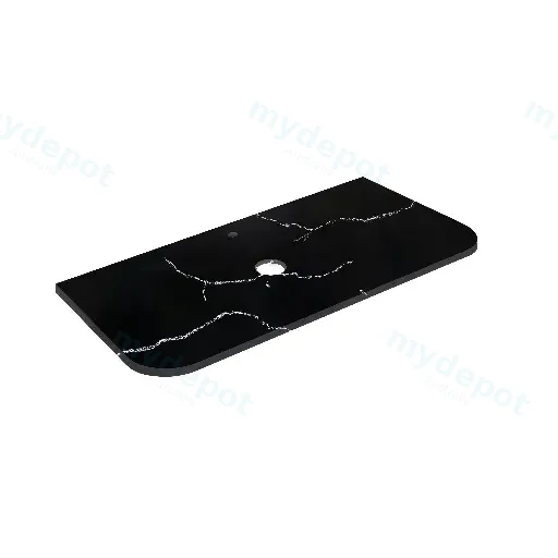 905X505X12mm Calacatta Night Solid Surface Curve Stone Top