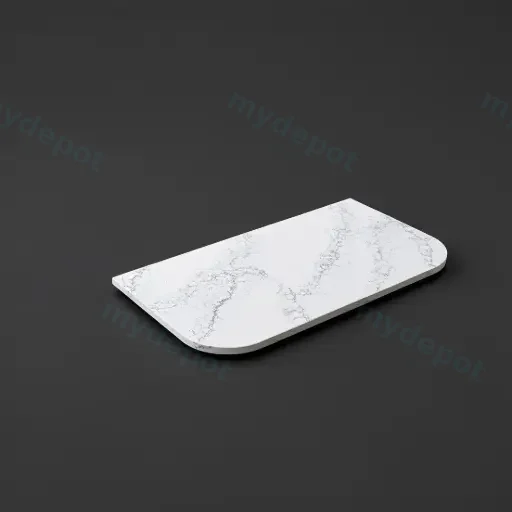 905X505X20mm Calacatta White (WG486) Zero Silica Engineer Curve Stone Top