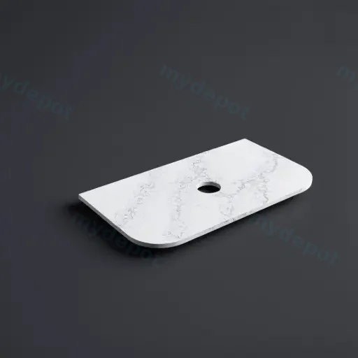 905X505X20mm Calacatta White (WG486) Zero Silica Engineer Curve Stone Top