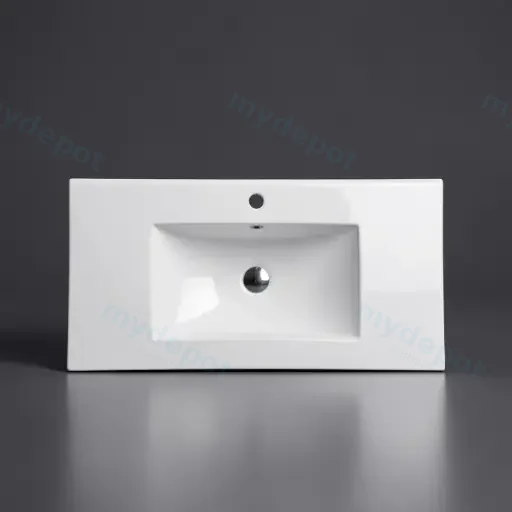 910*470*180mm Gloss White Ceramic Top With Mixer Hole