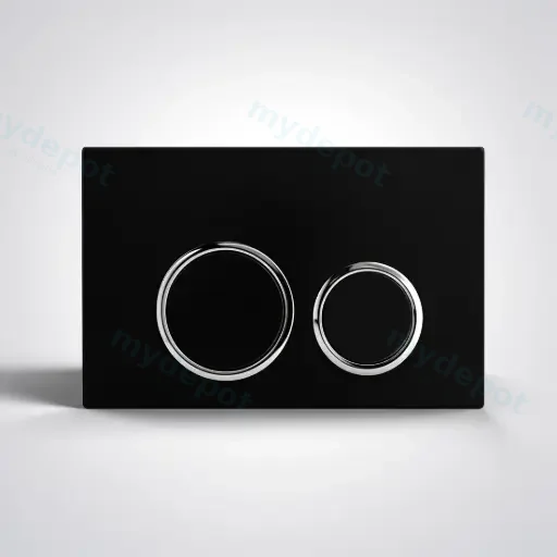 ABS Round Push Plate Black