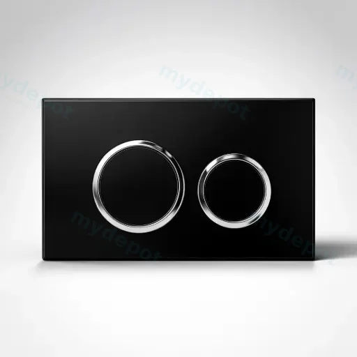 Access Plate Round Button Black
