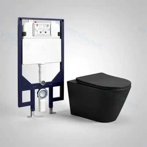 Agena R&T Inwall Wall Hung Toilet Suite Agena Tonardo Rimless Flush Wall-Hung Pan