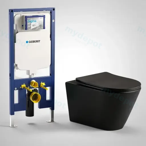 Agena Geberit Inwall Wall Hung Toilet Suite Agena Tonardo Rimless Flush Wall-Hung Pan