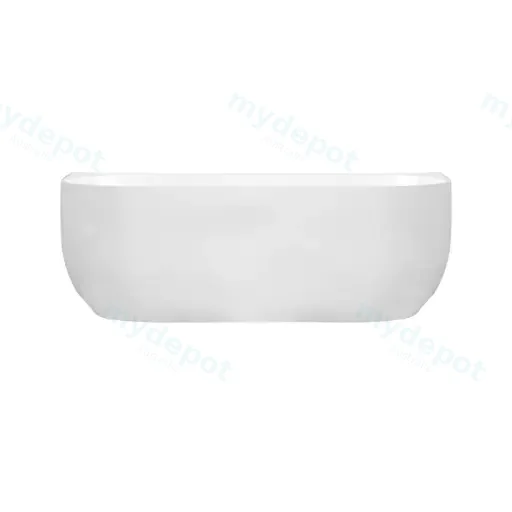 Anna Series 1500x830x580mm Gloss White Back To Wall Bathtub With Overflow