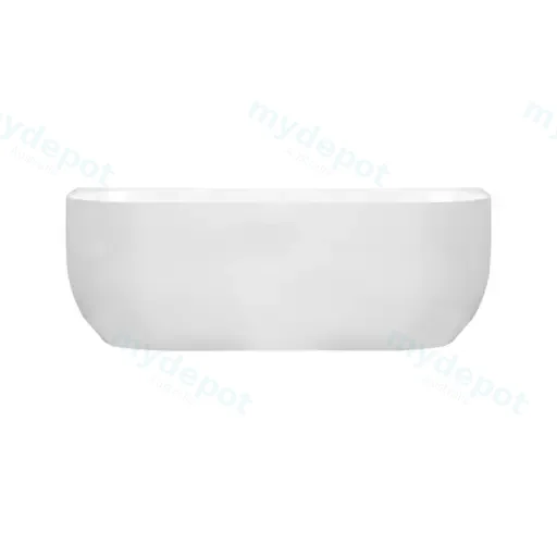 Anna Series 1700x880x580mm Gloss White Back To Wall Bathtub With Overflow