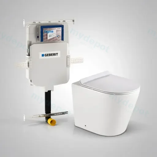 Agena Sigma Inwall Floor Toilet Suite Rimless Wall Faced Floor Pan